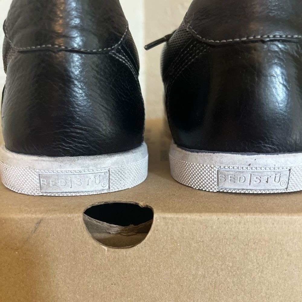 BED STU Men's Muller Leather Sneaker, Pre-Scuffed, Designer, Navy, Size 11.5 NWT - Picture 16 of 17